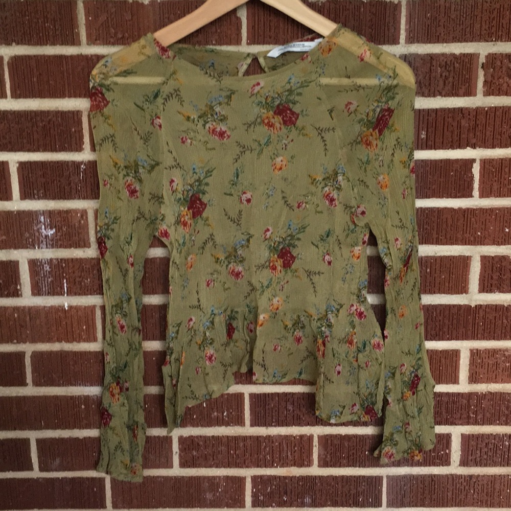 Zara | Sheer Floral Blouse | Small